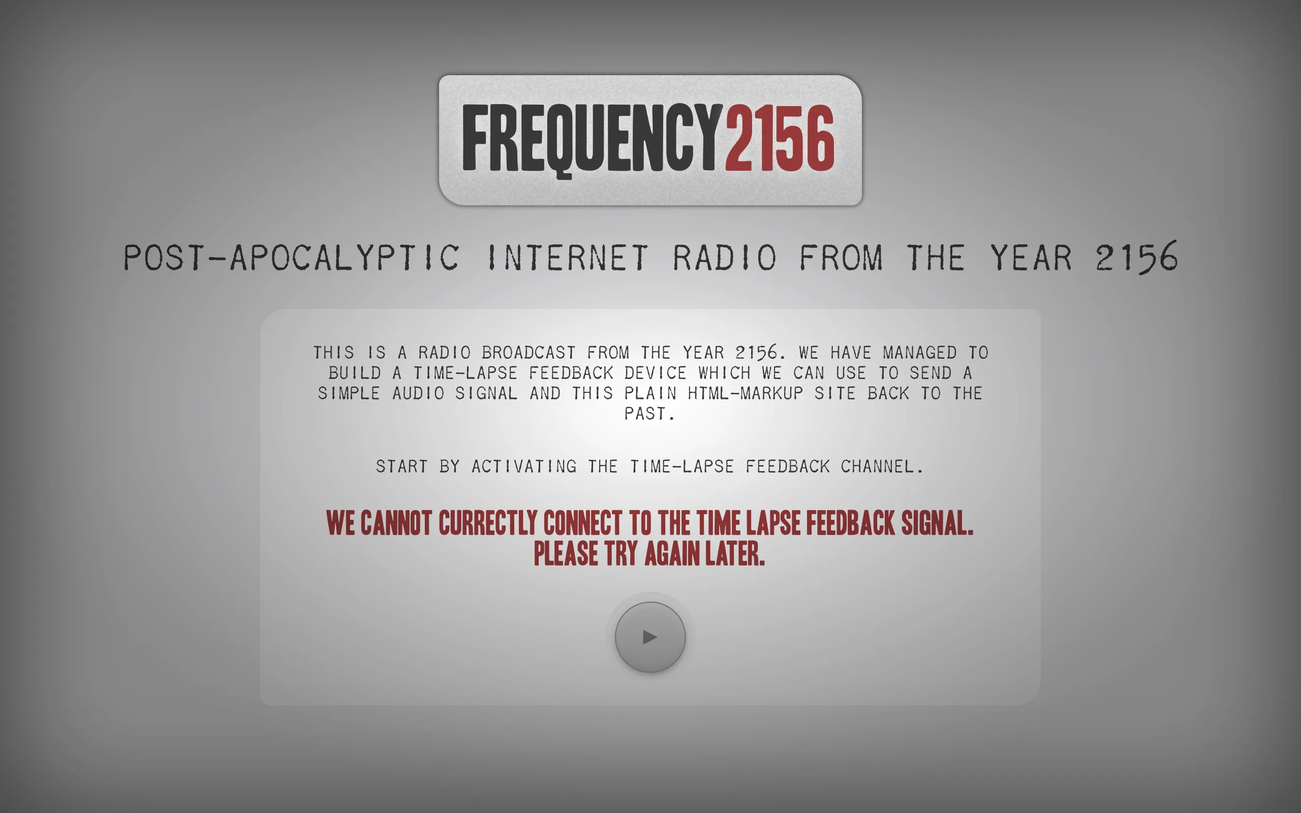 Frequency 2156 - Post-apocalyptic Internet Radio screenshot 1