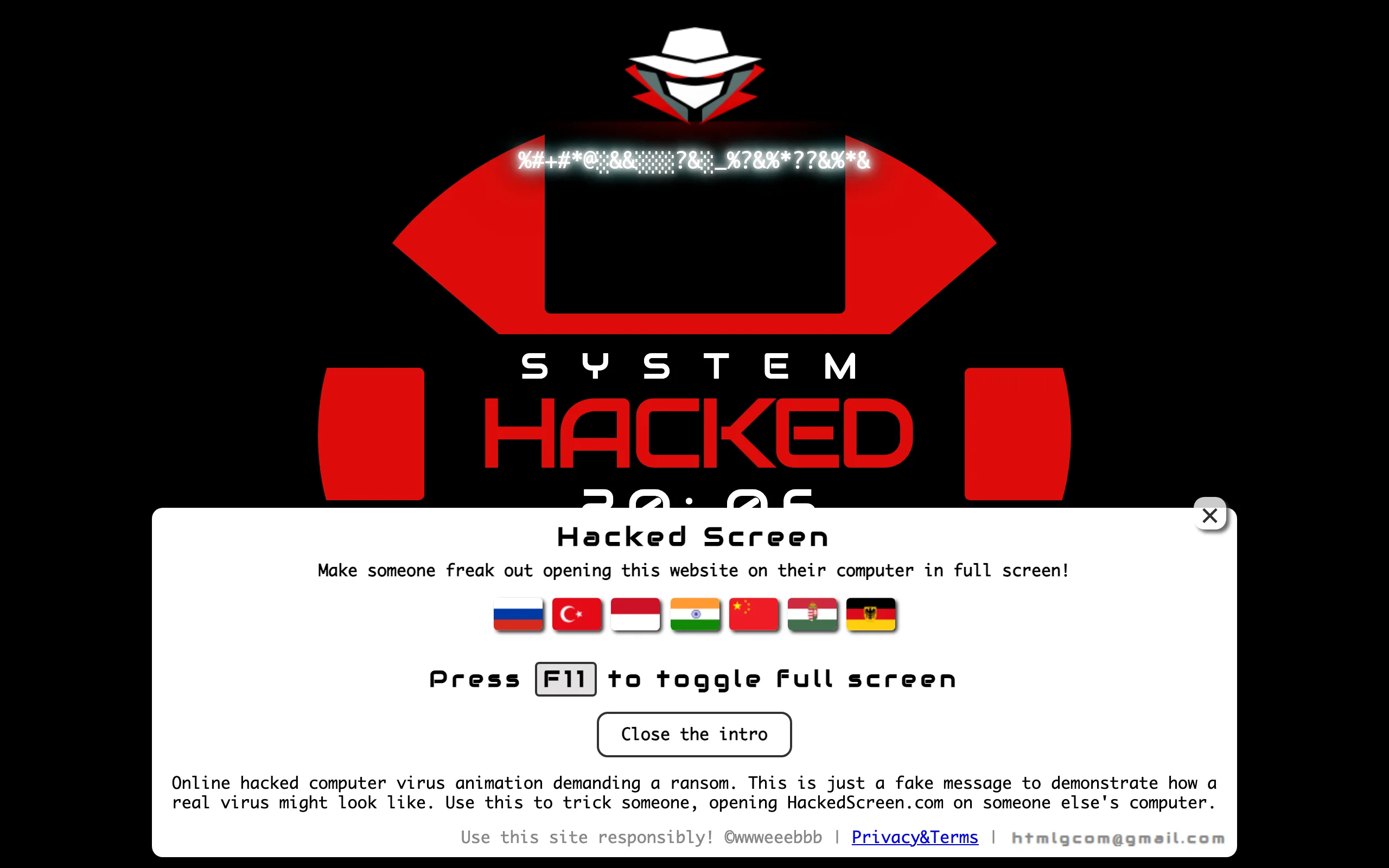 Hackedscreen screenshot 1
