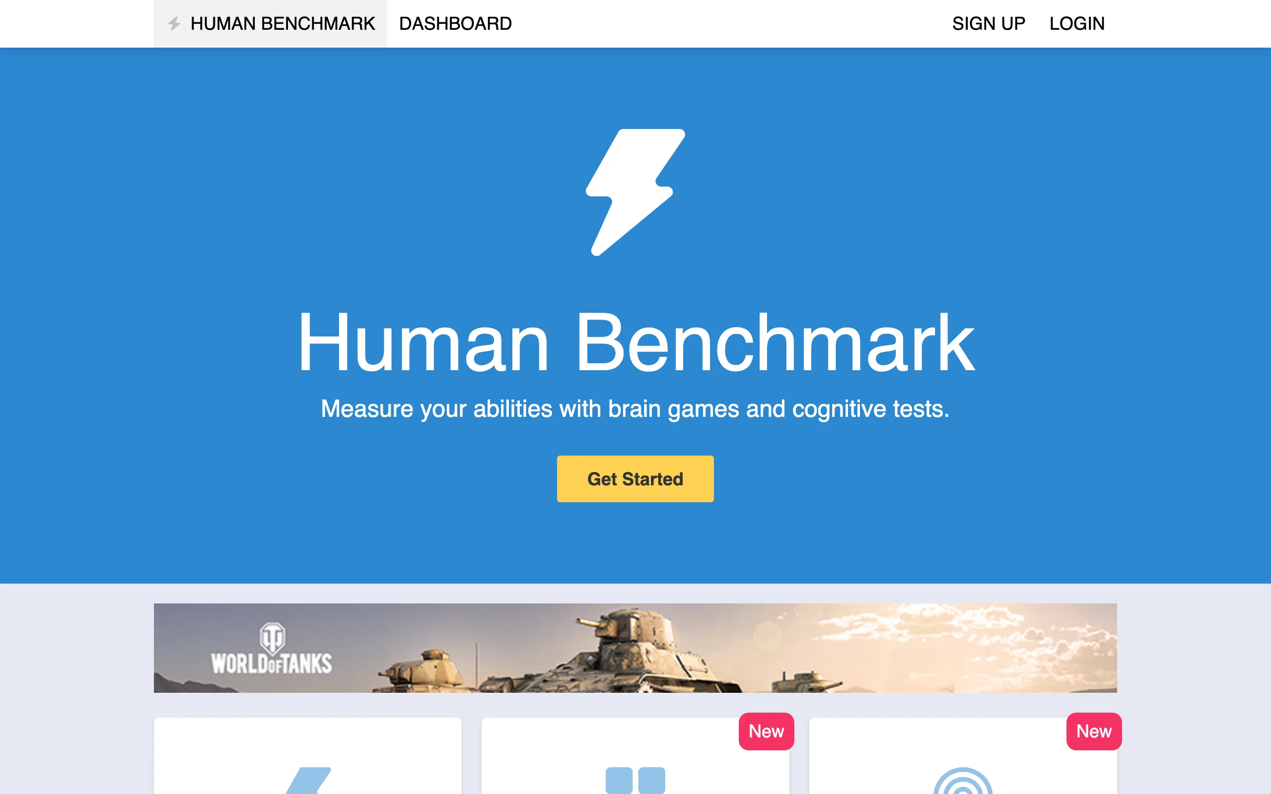 Human Benchmark screenshot 1