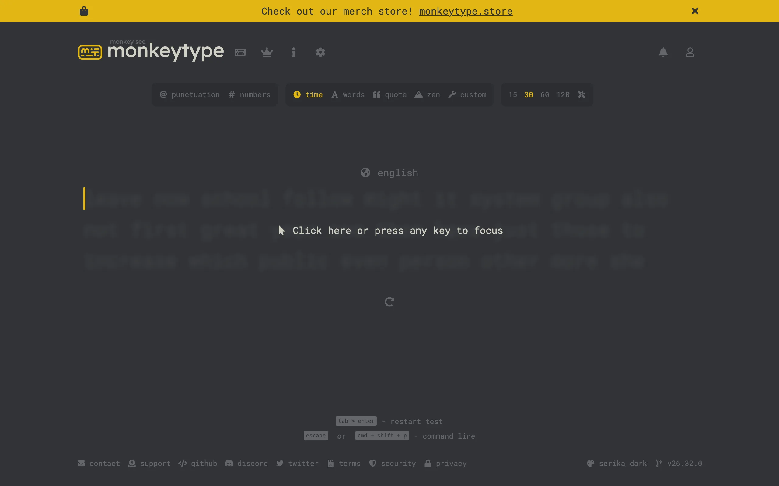 Monkeytype screenshot 1