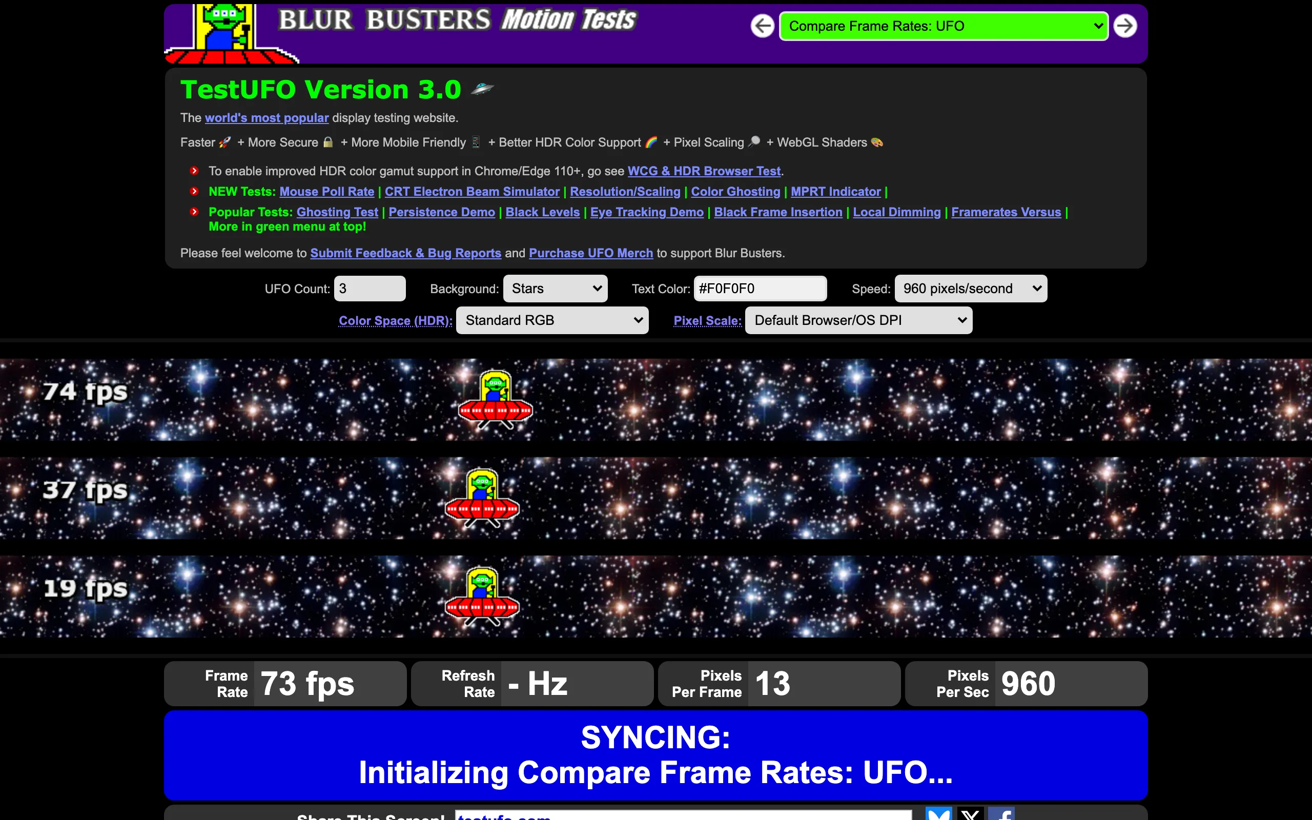 Testufo screenshot 1