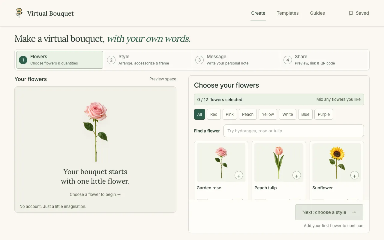 Virtual Bouquet Maker screenshot 1