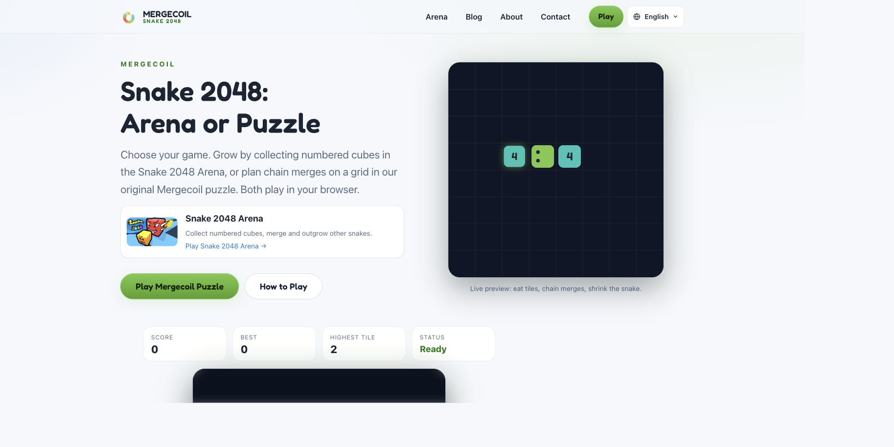 Mergecoil: Snake 2048 screenshot 1